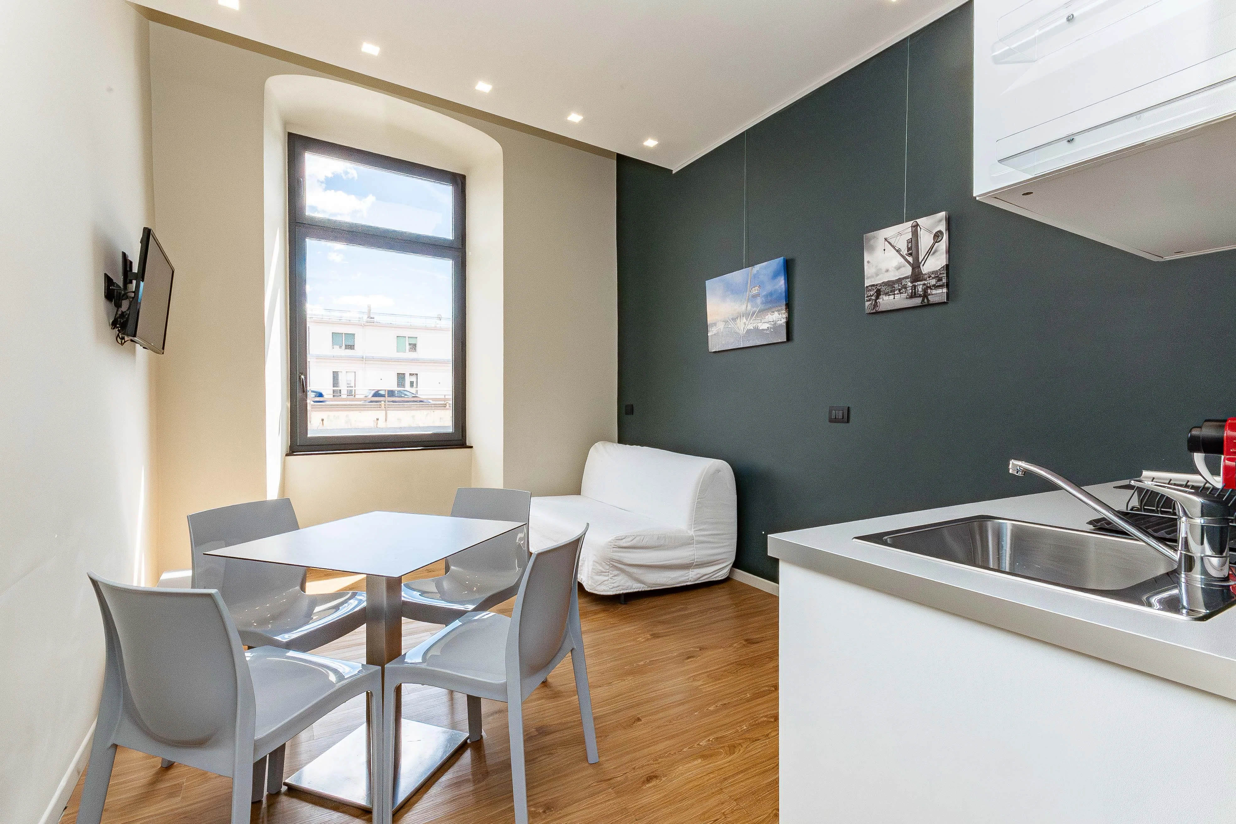 Zona pranzo e soggiorno Appartamento B