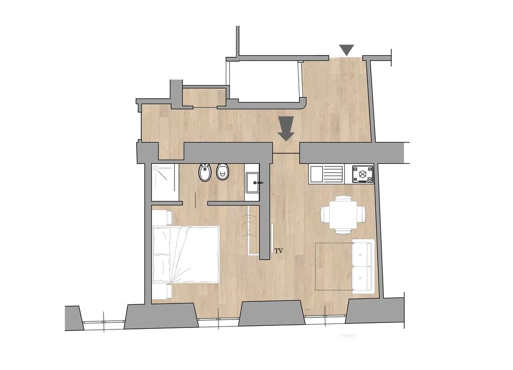 Planimetria Appartamento A Genovapartments – 27 m²