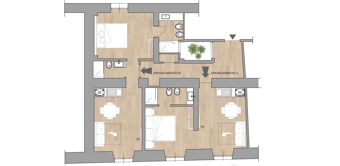 Planimetria Appartamento Family Genovapartments – 72 m²