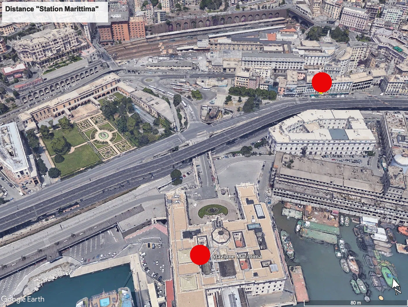 Mappa terminal crociere MSC Genova – 5 minuti a piedi