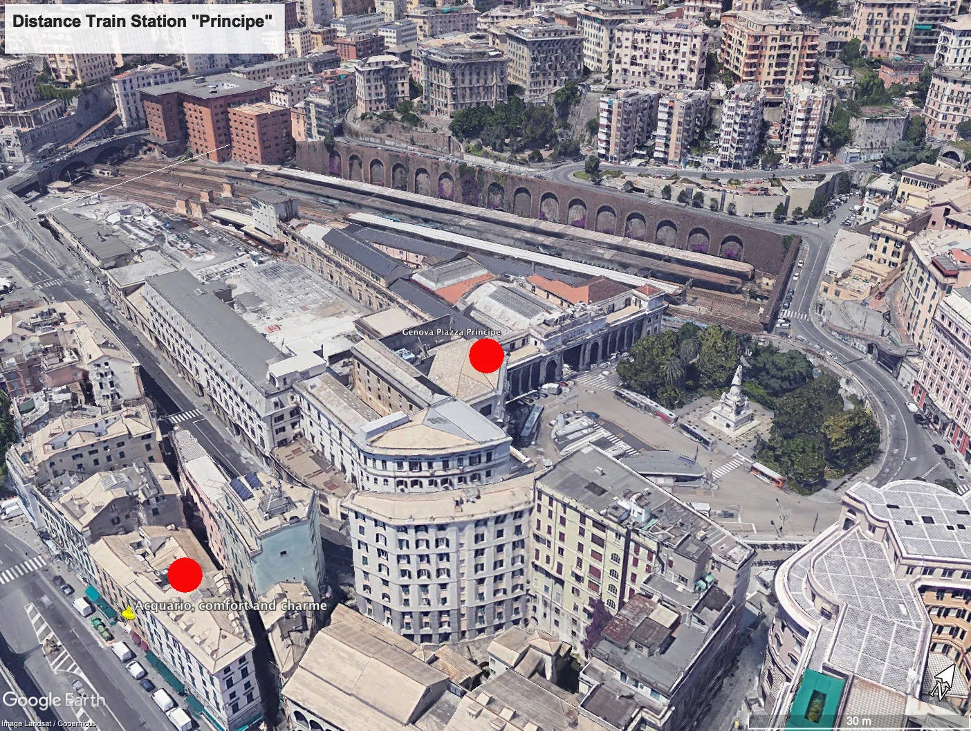 Mappa posizione Genovapartments – vicino alla stazione Principe di Genova